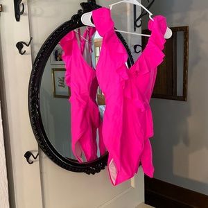 Hot Pink Ruffle Swimsuit